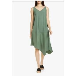 Eileen Fisher Nori Sandwashed Tencel Bateau Neck Dress Size XL NWOT